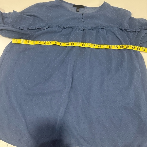 Lane Bryant Blue Boxy Blouse with Peter Pan Collar - Picture 7 of 7